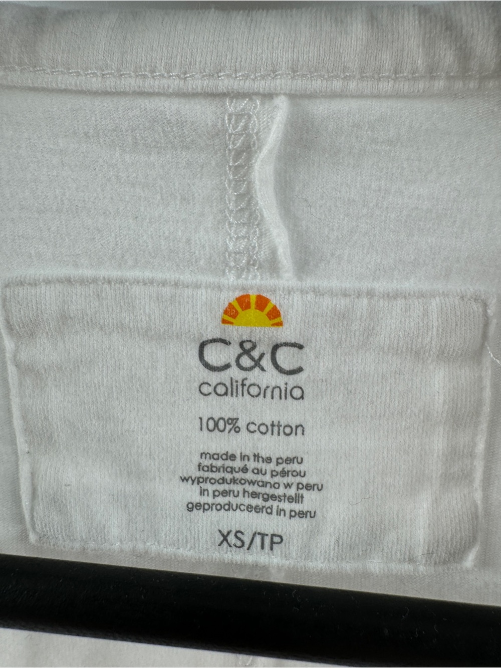 C&C California White V-Neck Tank Top – Women's XS 100% Cotton - Picture 4 of 7
